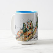 Together We Rise Kaffeetasse – Abstrakte helfende (Vorderseite Links)