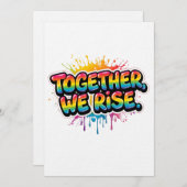 Together We Rise Rainbow Quote Design Einladung (Vorne/Hinten)