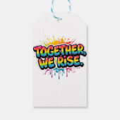 Together We Rise Rainbow Quote Design Geschenkanhänger (Rückseite)