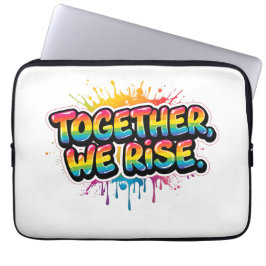 Together We Rise Rainbow Quote Design Laptopschutzhülle