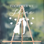 Together We Shine Custom Wedding Acrylschild (Neutral)