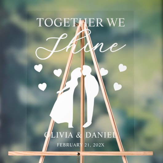 Together We Shine Custom Wedding Acrylschild (Neutral)