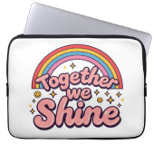Together We Shine – Rainbow Retro Pride Quote Laptopschutzhülle (Vorderseite)