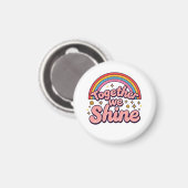 Together We Shine – Rainbow Retro Pride Quote Magnet (Vorderseite/Rückseite)