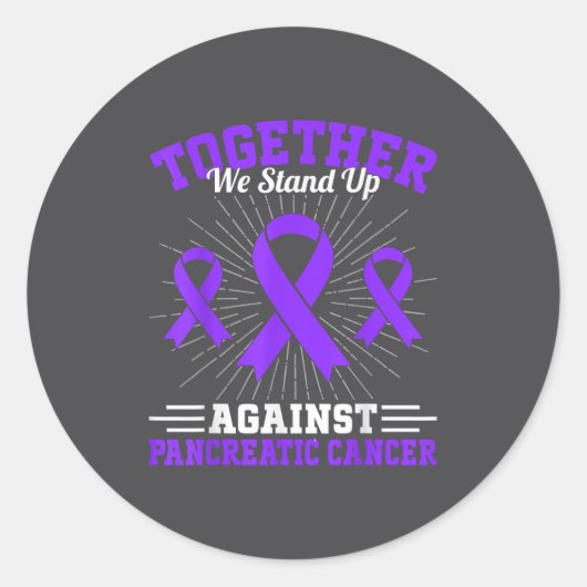 Together We Stand Up Against Pancreatic Cancer Mot Runder Aufkleber (Vorderseite)