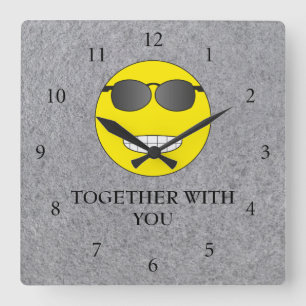 Together with you quadratische wanduhr