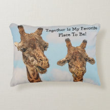 Togetherness Giraffe Pillow