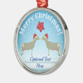 Toggenburg Dairy Ziege Weihnachten im Schnee Ornament Aus Metall (Links)