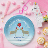 Toggenburg Dairy Ziege Weihnachten im Schnee Pappteller (Party)