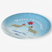 Toggenburg Dairy Ziege Weihnachten im Schnee Pappteller (Schrägansicht)