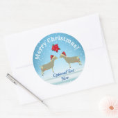 Toggenburg Dairy Ziege Weihnachten im Schnee Runder Aufkleber (Umschlag)