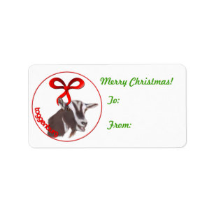 Toggenburg Goat Christmas-Geschenk-Tag-Sticker Adressaufkleber