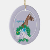 Toggenburg Goat Wreath Keramik Ornament (Rechts)