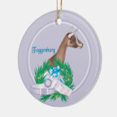Toggenburg Goat Wreath Keramik Ornament (Links)
