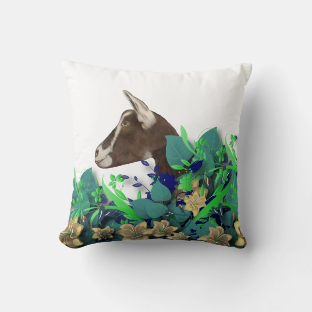 Toggenburg Milchziege Herdenname Ziege Kissen (Vorderseite)