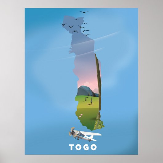 Togo African map travel print Poster (Vorne)