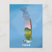 Togo African map travel print Postkarte (Vorderseite)