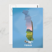 Togo African map travel print Postkarte (Vorne/Hinten)