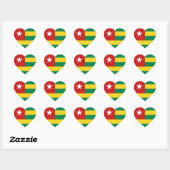 Togo Flag Heftsticker Herz-Aufkleber (Blatt)
