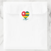 Togo Flag Herz Runder Aufkleber (Tasche)