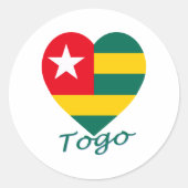 Togo Flag Herz Runder Aufkleber (Vorderseite)