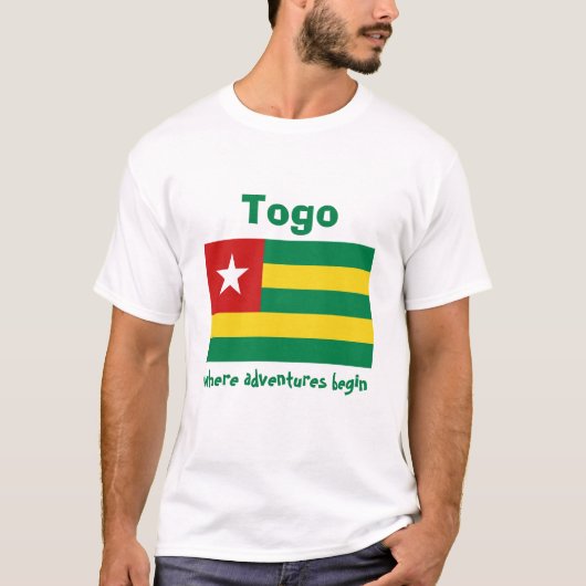 Togo-Flag + Karte + Text-T - Shirt (Vorderseite)
