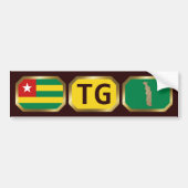 Togo Flag Map Code Autoaufkleber (Vorne)