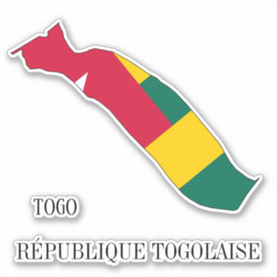 Togo Flag Map-Kontur Aufkleber