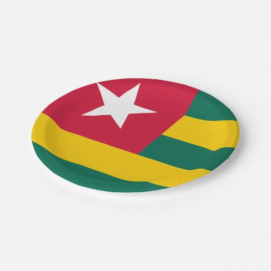 Togo Flag Pappteller (Schrägansicht)