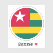 Togo Flag Round Aufkleber (Blatt)