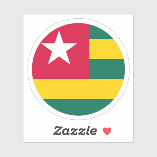 Togo Flag Round Aufkleber (Blatt)