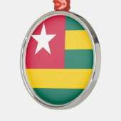 Togo Flag Silbernes Ornament (Links)