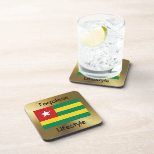 Togo Flag+Text Untersetzer