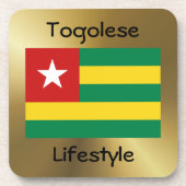 Togo-Flag+Text-Untersetzer Getränkeuntersetzer (Vorderseite)