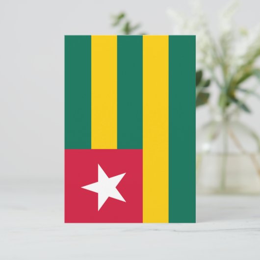 Togo-Flagge Dankeskarte (Stehend Vorderseite)