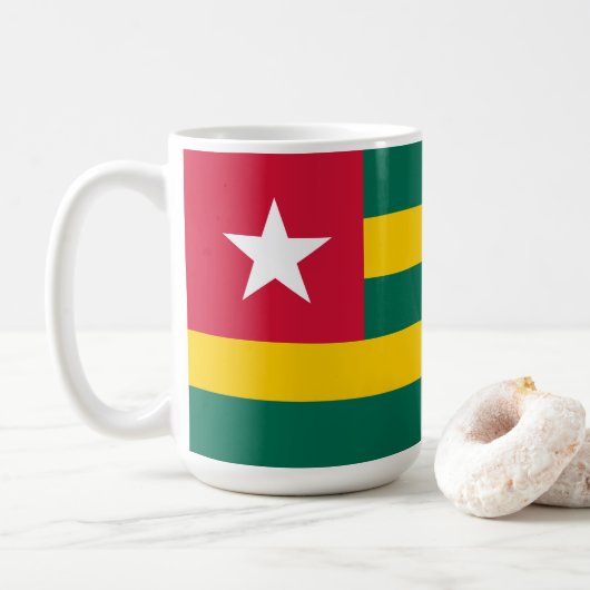 Togo-Flagge Kaffeetasse (Mit Donut)