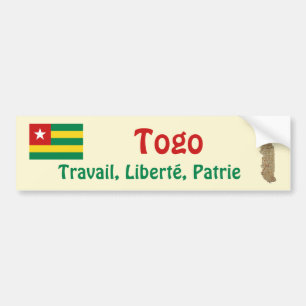 Togo-Flagge + Karte Aufkleber Autoaufkleber