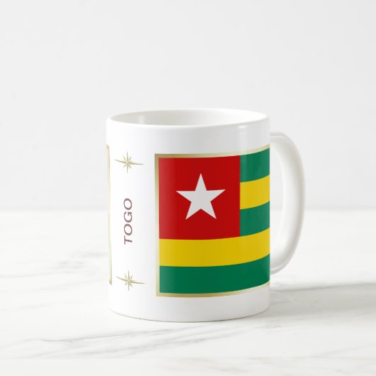 Togo-Flagge + Karte Tasse (VorderseiteRechts)