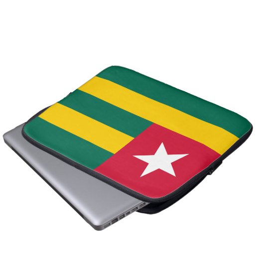 Togo-Flagge Laptopschutzhülle (Vorne Knopf)