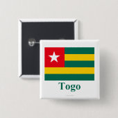 Togo-Flagge mit Namen Button (Vorne & Hinten)