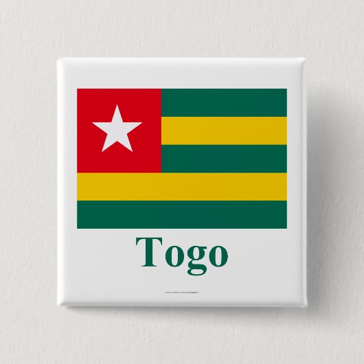 Togo-Flagge mit Namen Button (Vorderseite)