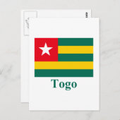 Togo-Flagge mit Namen Postkarte (Vorne/Hinten)