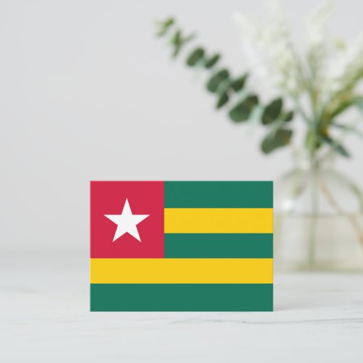 Togo-Flagge Mitteilungskarte (Stehend Vorderseite)