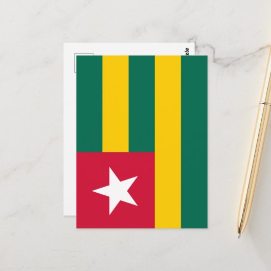 Togo-Flagge Postkarte (Vorderseite/Rückseite Beispiel)