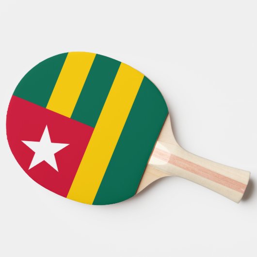 Togo-Flagge Tischtennis Schläger (Seitenansicht)