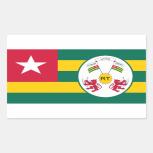 Togo-Flagge und -Emblem, Flagge Rechteckiger Aufkleber