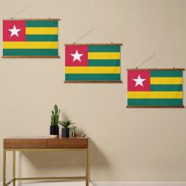 Togo-Flagge Wandteppich Mit Holzrahmen