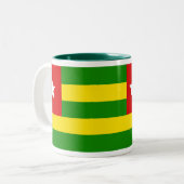 Togo-Flaggen-Tasse Zweifarbige Tasse (Vorderseite Links)