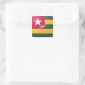 Togo-Hochglanzflagge Quadratischer Aufkleber (Tasche)