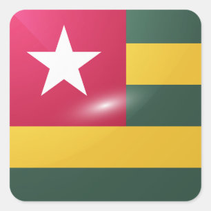 Togo-Hochglanzflagge Quadratischer Aufkleber